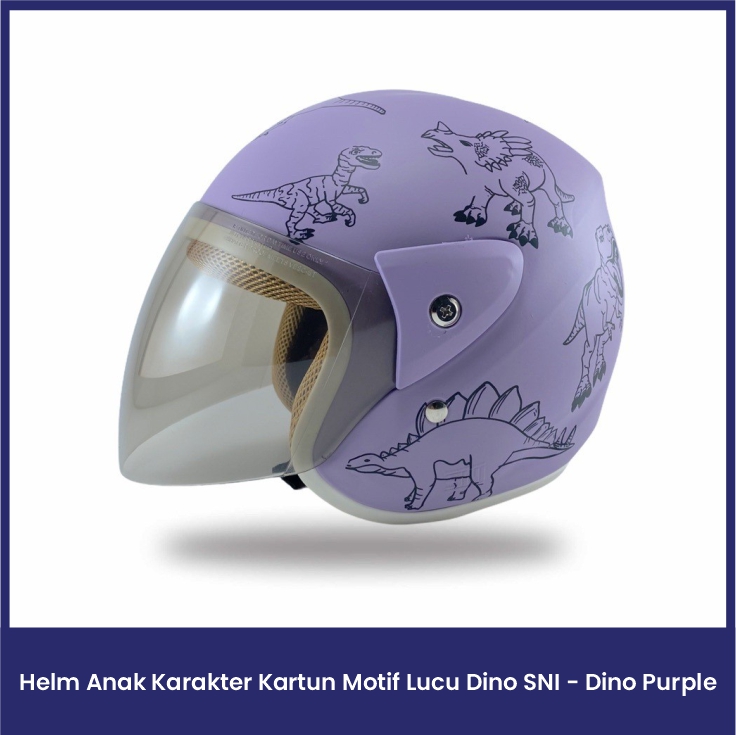 Helm Anak Karakter Kartun Motif Lucu Dino SNI