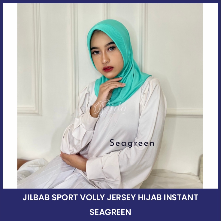 Seagreen - Jilbab Sport Volly Jersey Hijab Instant