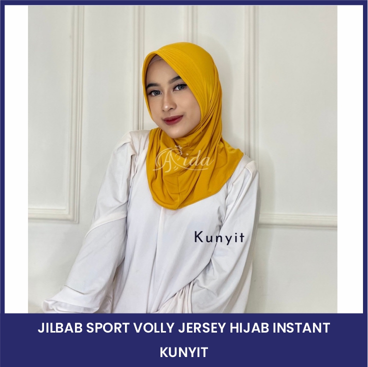 Kunyit - Jilbab Sport Volly Jersey Hijab Instant