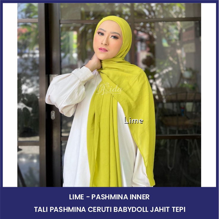 LIME - Pashmina Inner Tali Pashmina Ceruti Babydoll Jahit