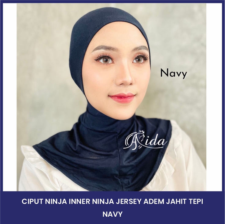 NAVY - Ciput Ninja Inner Ninja Jersey Adem Jahit Tepi - Pilih Warna