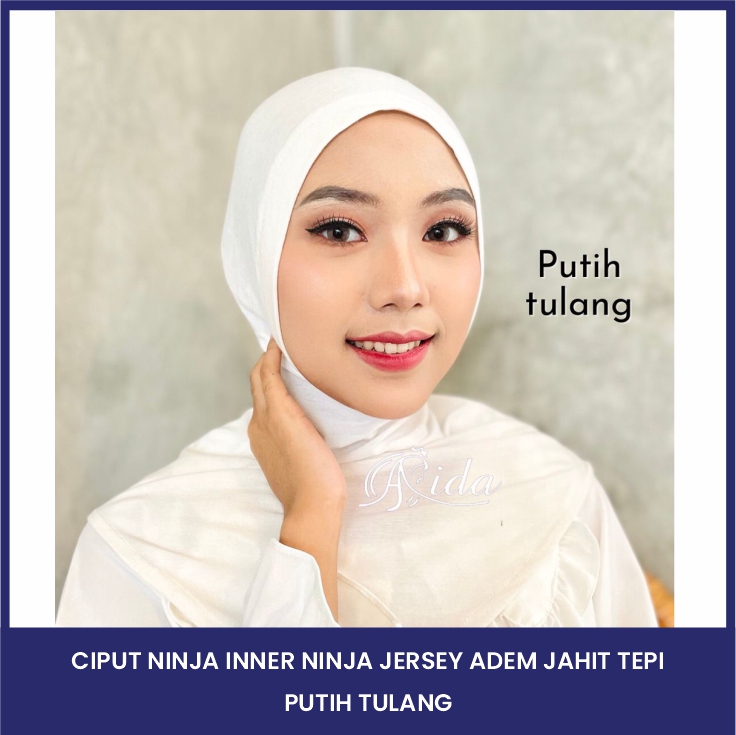 PUTIH TULANG - Ciput Ninja Inner Ninja Jersey Adem Jahit Tepi - Pilih Warna