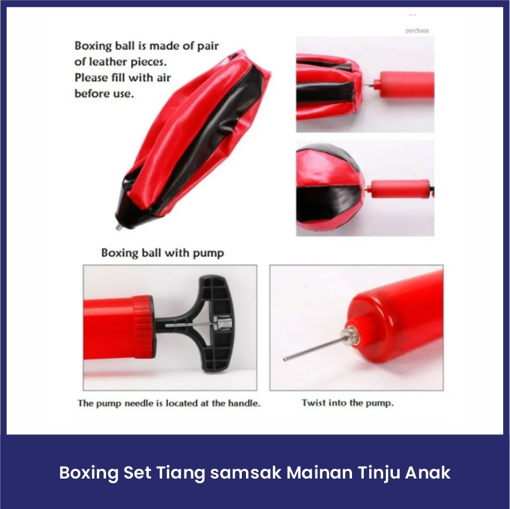 Boxing Set Tiang | samsak Mainan Tinju Anak