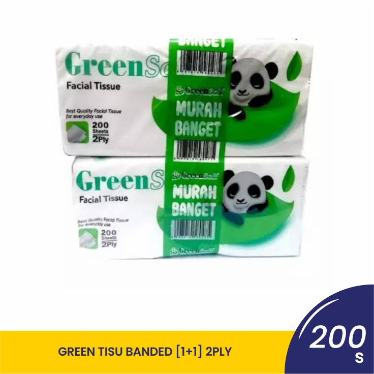 GREEN TISU BANDED [1+1] 2PLY-200s