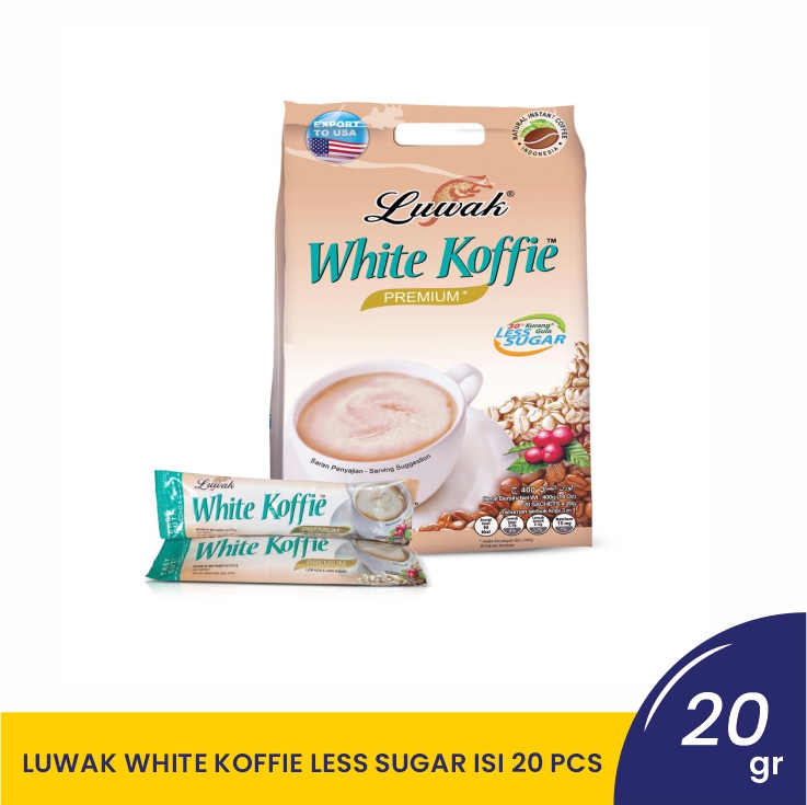 LUWAK WHITE KOFFIE LESS SUGAR 20X20GR