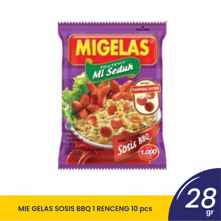 MIE GELAS SOSIS BBQ [2+1] 10X28GR