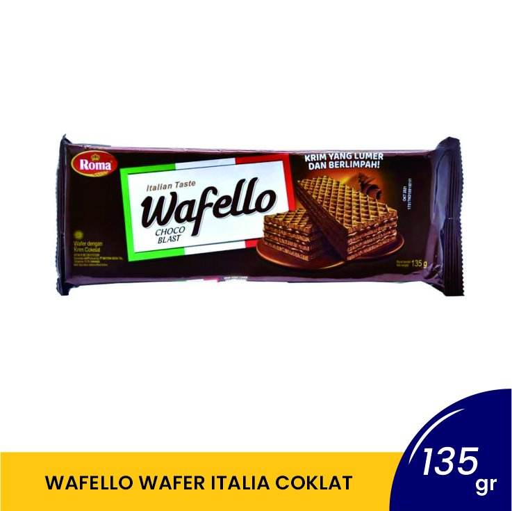 WAFELLO WAFER ITALIA COKLAT 135GR