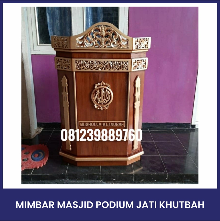 Mimbar Masjid podium jati khutbah