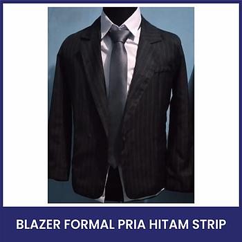 Blazer pria Hitam strip