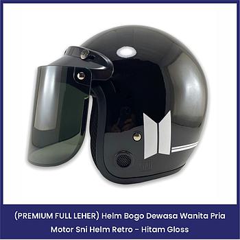 (PREMIUM FULL LEHER) Helm Bogo Dewasa Wanita Pria Motor SNI Helm Retro