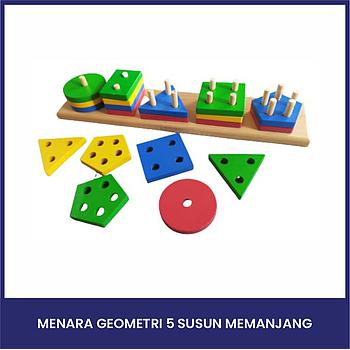 menara geometri 5 susun memanjang